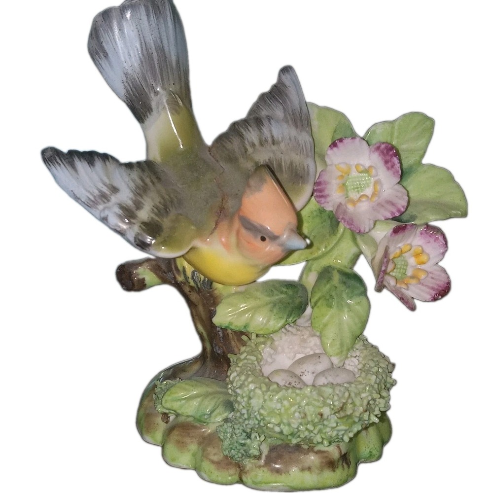 Pretty ERICH STAUFFER Designed Porcelain VINTAGE BIRD Figurine Oriole & Waxwing